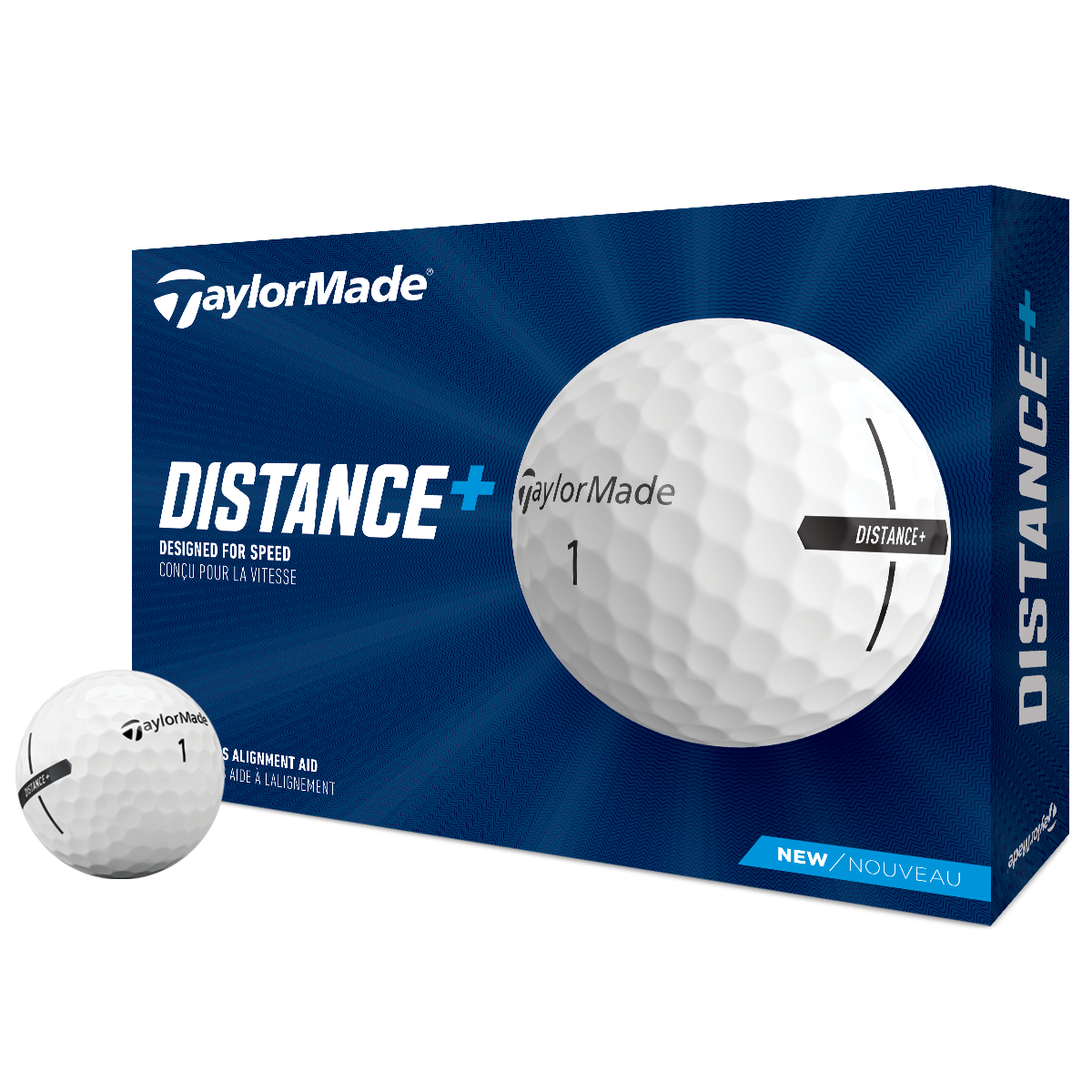 TaylorMade White Distance Plus Pack of 12 Golf Balls, Size: One Size  | American Golf von TaylorMade