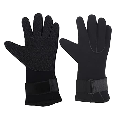 2 Stück Verdickte Warme Neopren-Handschuhe, Rutschfeste, Wasserdichte Tauchhandschuhe mit Klettverschluss, Geeignet für Wassersport Im Freien (L) von Tbest