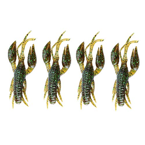 Krebs Gummiköder,8 Stück Soft Crawfish Köder Silikon Soft Fishing Crawfish Kunstköder Köder Für Karpfen Bass Angeln 6 Farben Optional(1# Dunkelgrün) von Tbest
