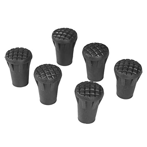 Nordic Walking Stöcke Gummipuffer, Gummipuffer für Wanderstöcke, 6 stück Nordic Walking Pads Trekking Gummipuffer PVC Gehstock Gummipuffer Ersatz Wanderstock Tip End Spazierstock Kappe 11mm von Tbest