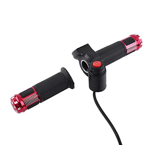 Elektrofahrrad Gasgriff Twist, 12V 24V 36V 48V 60v 72V Elektroroller Bike Twist Grip Gas mit LED-Bildschirmgriff für Elektrofahrrad (Rot) von Tbest