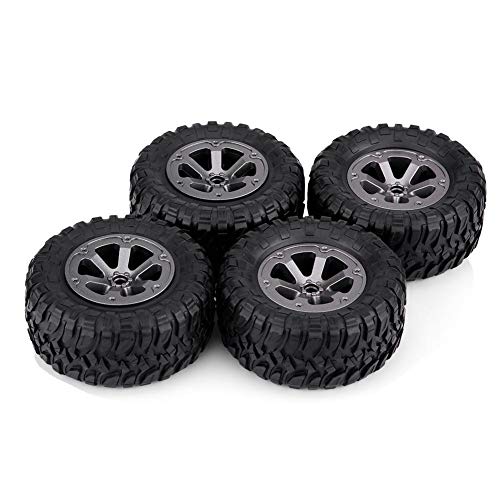 Tbest 4 Stück RC Crawler Reifen, RC Model Reifen 1:16 Rubber Grappler Reifen Plastic Wheel mit Rubber Spielzeug Reifen für RC Car von Tbest