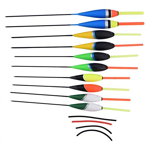 posen angeln,Posen Angeln,Fischer Schwimmer Set Karpfen wels,Angel Schwimmer Karpfen,Fischen Posen 10 Stücke Fischen Schwimmt Set Bobber Stick Bunte Fischen Karpfen Schwimmt Bobbers Haken für FischeGe von Tbest