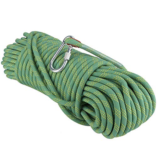 Tbest Kletter-Sicherheitsseil, 30 M, Statisches Kletterseil, Outdoor-Kletter-Fluchtseil, 12 Mm Durchmesser, Sicherheits-Überlebensschnur (Green) von Tbest