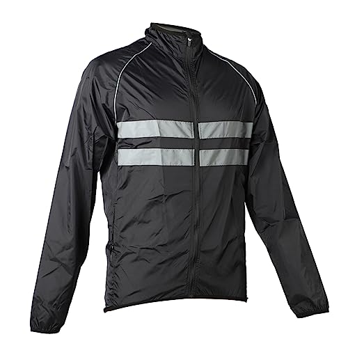 Tbest Motorrad-Reitjacke, Schwarze Motorradjacke für Offroad, Laufen, Wandern, Angeln, Klettern mit Gummiband (2XL) von Tbest