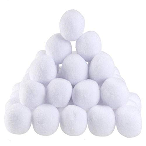 Tbest Schneeball-Spielspielzeug, 50 Stück, 7 cm, Indoor-Schneeballschlacht-Set, Realistische Weihnachts-Schneebälle für und Erwachsene, Indoor-Outdoor-Spiel (White) von Tbest