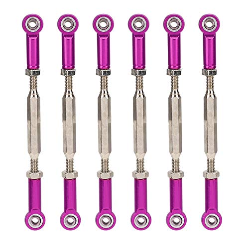 Tbest Schubstange, 6Pcs 88mm Aluminiumlegierung Einstellbare Schubstangen Spannschloss Gestänge für RC-Car-Modelle(violett) von Tbest