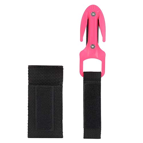 Tbest Sicherheit und Rettung Scuba Diver Twin Line Cutter mit Hartplastikscheide ABS Tauchen Schneidmesser Tauchen Hand Line Cutter Tauchen Secant Schneidmesser Unterwasser(Rosa) von Tbest