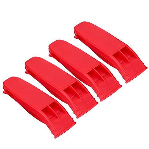 Tbest notfallpfeife,notfallpfeife Outdoor, signalpfeife,Überlebenspfeife High Dezibel Rettungsschwimmer Signalpfeife SOS-Sicherheitspfeife für den Außenbereich für Disaster Prevention 4 Pack Red von Tbest