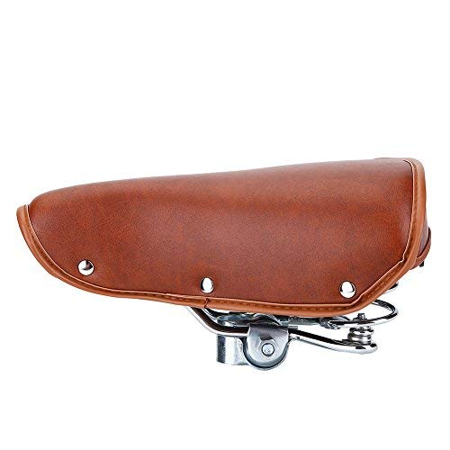 Fahrradsattel Retro,Fahrradsattel Damen,Vintage Fahrradsattel Classic Comfort Leder Fahrrad Fahrradsattel Sitz Kaffee Rivet Frühling Fahrradsitz Sattel Für Männer Frauen von Tbest