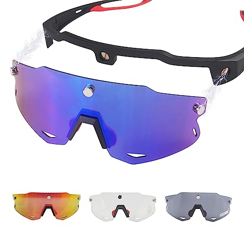 Tbusingoto Polarisierte Sport Sonnenbrille für Männer Frauen Jugend Baseball Radfahren Laufen Softball Biking Gläser 4 Gläser von Tbusingoto