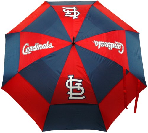 Team Golf MLB St Louis Cardinals Golfschirm 157,5 cm Golfschirm mit Schutzhülle, Doppeldach Windschutz Design, Auto Open Button von Team Golf