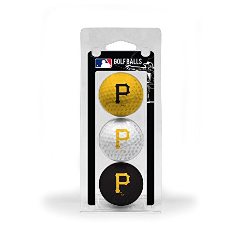Team Golf MLB Pittsburgh Pirates Golfbälle, reguläre Größe, 3 Stück, vollfarbig, langlebiger Teamaufdruck von Team Golf