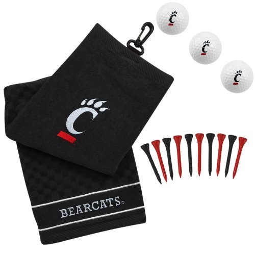 Team Golf NCAA Cincinnati Bearcats Geschenkset: Besticktes Golf-Handtuch, 3 Golfbälle und 14 Golf-Tees, 6,5 cm Regulierung, dreifach gefaltetes Handtuch 40,6 x 55,9 cm, 100% Baumwolle Team Golf NCAA Cincinnati Bearcats Geschenkset: Besticktes Golf-Handtuch, 3 Golfbälle und 14 Golf-Tees, 6,5 cm Regulierung, dreifach gefaltetes Handtuch 40,6 x 55,9 cm, 100% Baumwolle von Team Golf