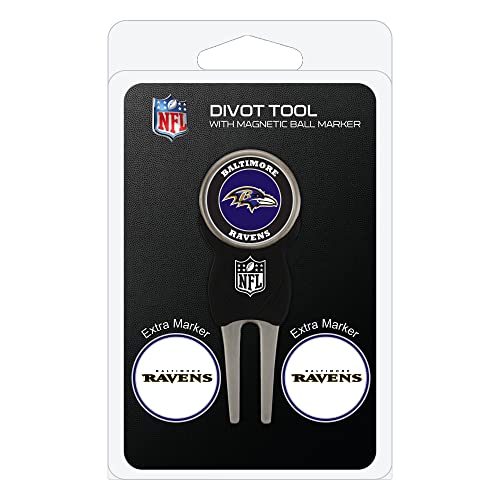 Team Golf NFL Baltimore Ravens Pitchgabel-Set mit 3 Golfball-Markern, Pitchgabel mit 3 Golfball-Markern, Markierungen sind abnehmbar, magnetisch, doppelseitig, emailliert Team Golf NFL Baltimore Ravens Pitchgabel-Set mit 3 Golfball-Markern, Pitchgabel mit 3 Golfball-Markern, Markierungen sind abnehmbar, magnetisch, doppelseitig, emailliert von Team Golf