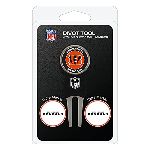 Team Golf NFL Cincinnati Bengals Divot Tool Pack mit 3 Golf Ball Markers Divot Tool mit 3 Golf Ball Markers Pack, Marker sind abnehmbare magnetische doppelseitige Emaille Team Golf NFL Cincinnati Bengals Divot Tool Pack mit 3 Golf Ball Markers Divot Tool mit 3 Golf Ball Markers Pack, Marker sind abnehmbare magnetische doppelseitige Emaille von Team Golf