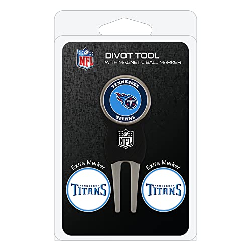 Team Golf NFL Tennessee Titans Divot Tool with 3 Golf Ball Markers Pack, Markers Are Removable Magnetic Double-Sided Enamel,Multi von Team Golf