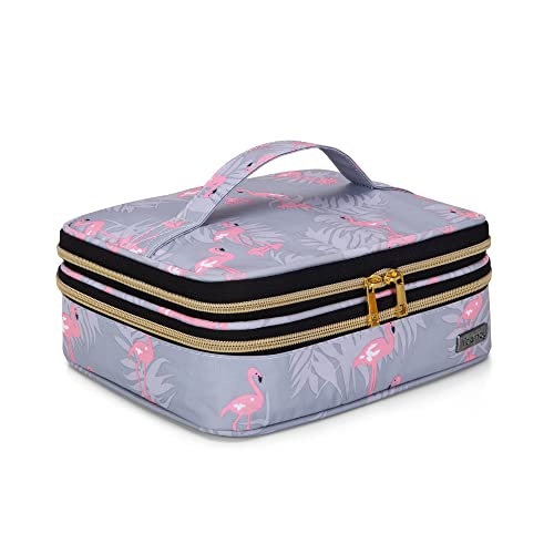 Teamoy Reise Kosmetiktasche, Make up Pinsel Organizer mit Großer Kapazität, Kosmetikkoffer mit Fach für Pinsel und Beauty Essentials,Flamingo Teamoy Reise Kosmetiktasche, Make up Pinsel Organizer mit Großer Kapazität, Kosmetikkoffer mit Fach für Pinsel und Beauty Essentials,Flamingo von Teamoy