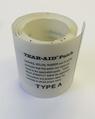 Tear Aid Selbstklebender Reparatur-Flicken Typ A für Zelte, Drachen, Gummiboote, Segel, Stoffe, 75mm x 9000mm von TEAR-AID
