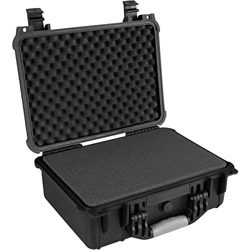 tectake 800574 - Universalbox Kamera-Schutzkoffer, Leichte und robuste Hartschale aus Kunststoff, 3 Schaumstoffeinlagen - Diverse Größen (L | Nr. 402871) von tectake