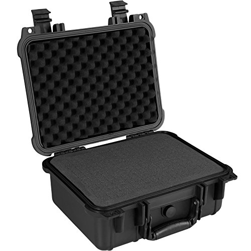 tectake 800574 - Universalbox Kamera-Schutzkoffer, Leichte und robuste Hartschale aus Kunststoff, 3 Schaumstoffeinlagen - Diverse Größen (M | Nr. 402870) von tectake