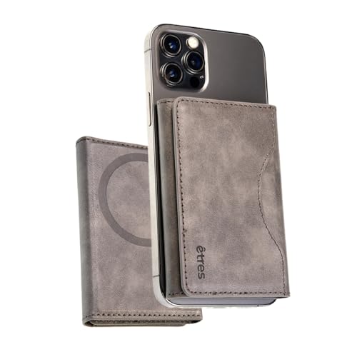 TECHMADE Etres Magnetische Brieftasche kompatibel mit MagSafe für iPhone 16/15/14/13/12 Serie, Kartenhalter aus PU-Leder, Bargeldfach und 6 Kartenfächer, grau, Taglia Unica, Casual TECHMADE Etres Magnetische Brieftasche kompatibel mit MagSafe für iPhone 16/15/14/13/12 Serie, Kartenhalter aus PU-Leder, Bargeldfach und 6 Kartenfächer, grau, Taglia Unica, Casual von Techmade