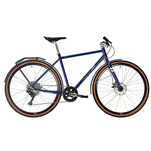 Cooper CG-7E (E-Bike mit 7-Gang-Microshift-Schaltwerk, Brooks-Sattel, Zehus Bike Gen2 Heckmotor, Rekuperation, Rahmenhöhe 52cm) Farbe: Blau von TechniBike