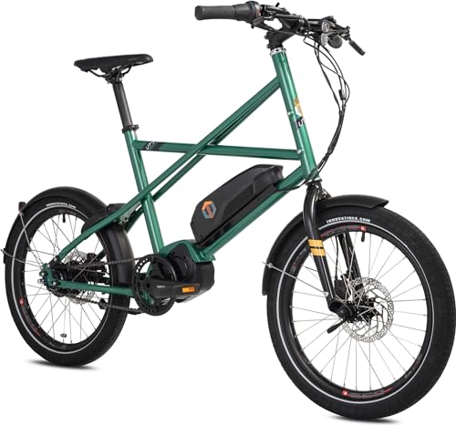 TechniBike UTY 7 by Cooper Bikes – 20 Zoll Ultrakompaktes, one size fits all, E-Bike mit Stahlrahmen, Shimano Nexus 7-Gang Nabenschaltung, Shimano Akku 504 WH, Emerald Green von TechniBike