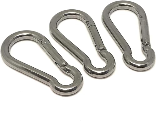 10 x Edelstahl V4A Karabiner Haken, 10x100 mm, NIRO AISI 316, rostfrei und säurebeständig von Tecklenborg, Kegel GmbH