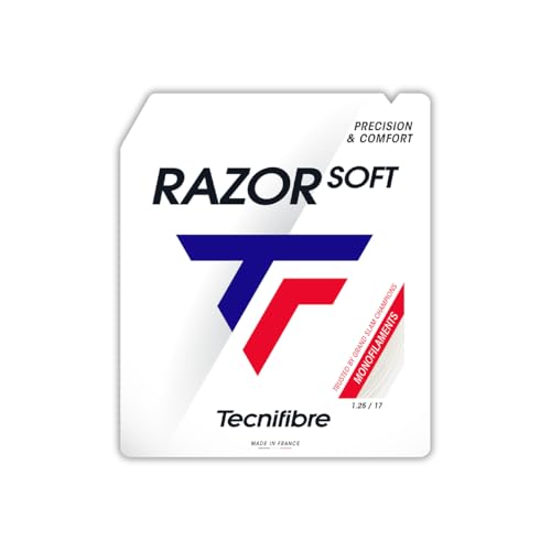 Tecnifibre Razor Soft Monofile Polyester-Tennissaite, 1,25 mm, Weiß, 12 m Set Tecnifibre Razor Soft Monofile Polyester-Tennissaite, 1,25 mm, Weiß, 12 m Set von Tecnifibre