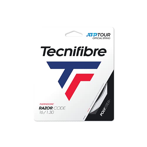 Tecnifibre Unisex-Adult Razor Code 12m Saitenset-Weiß Tennissaite, 1.30 von Tecnifibre