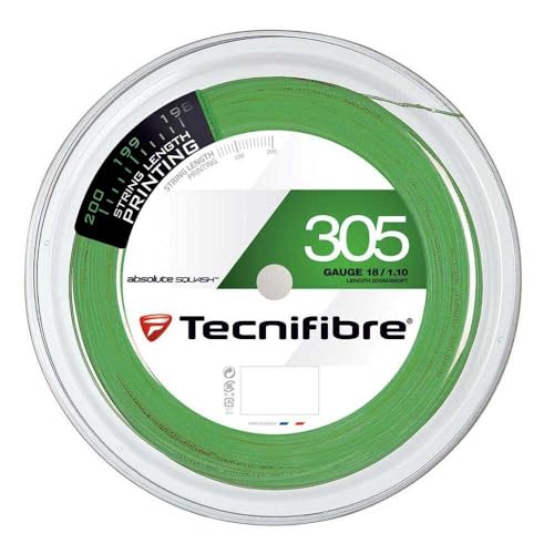 Tecnifibre Unisex-Adult Rolle 200M 305 Squash 1.10 Squashsaite, Grün, 1.10mm von Tecnifibre