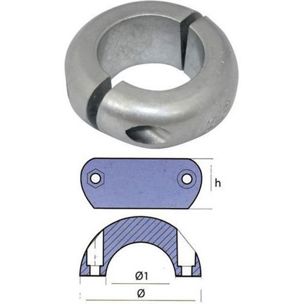 Tecnoseal Flat Collar Anode Silber 140 mm von Tecnoseal
