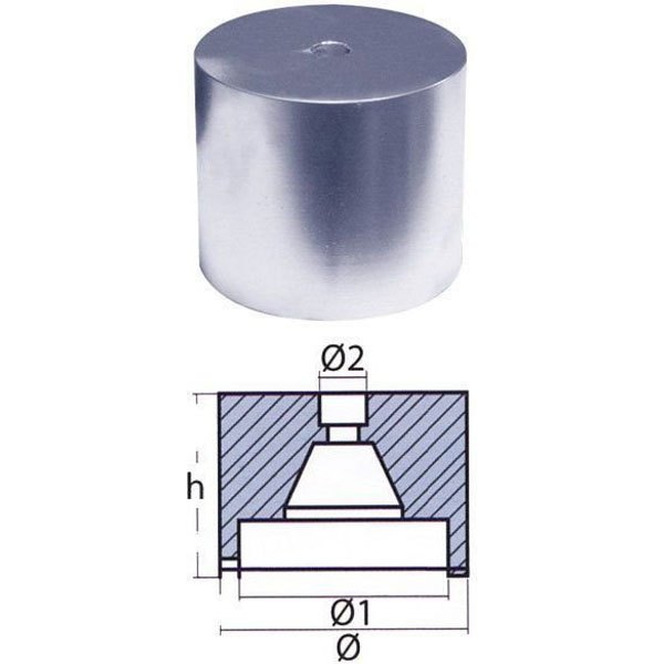 Tecnoseal Riva Mercurius Anode Silber 155 mm von Tecnoseal