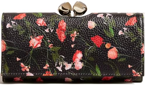 Ted Baker Otiline Geldbörse mit Bommel, Blumendruck, Schwarz, Schwarz , Bommelverschluss von Ted Baker