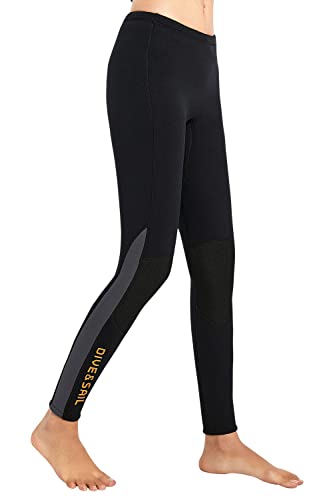 Damen Herren 3mm Tauchhose Neoprenhose Hohe Taille Lange Badehose Schnorcheln Surfen Wassersport Sonnenschutz 088 Damen M von TeeYee