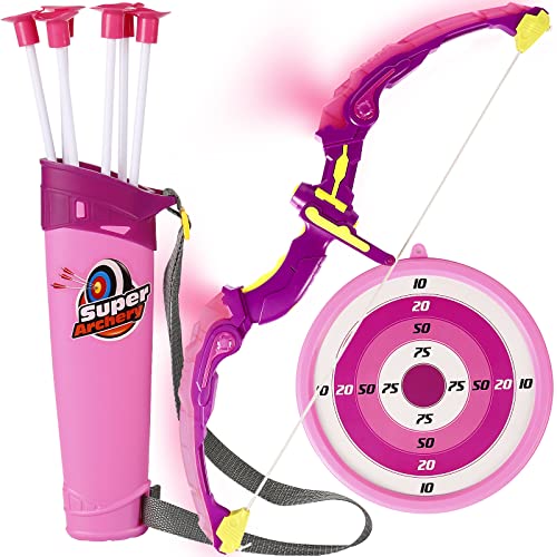 Teklemon Pfeil und Bogen Kinder Bogenschießen Set mit LED Lichter Bogen 6 Saugnäpfe Pfeilen 1 Zielscheibe und 1 Pfeil Halter Indoor Outdoor Schießen Training Spielzeug für Mädchen/Jungen ab 4 Jahre+ Teklemon Pfeil und Bogen Kinder Bogenschießen Set mit LED Lichter Bogen 6 Saugnäpfe Pfeilen 1 Zielscheibe und 1 Pfeil Halter Indoor Outdoor Schießen Training Spielzeug für Mädchen/Jungen ab 4 Jahre+ von Teklemon