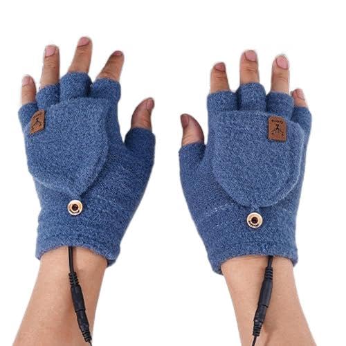 Beheizte fingerlose Handschuhe, Kaschmir-Winterhände, Laptop-Handschuhe, warme Handschuhe, Touchscreen-Laptop-Fäustlinge für Mädchen, Jungen, Winter von Teksome