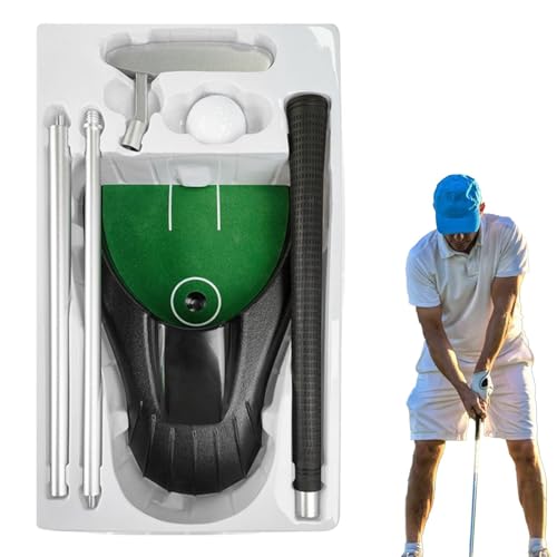 Golfball Putter Return – Übungsrute für Golfschwung | Mit montiertem Schläger und Golfball Golf Green Putter Trainer Golf Swing Rod für Herren von Teksome