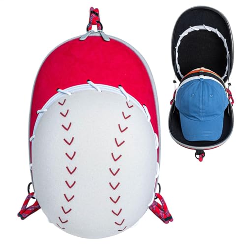 Teksome Baseballmützen-Reisetasche, Ballkappen-Halter, Hut-Tragetasche, Reisetasche, Outdoor-Sportmütze, Aufbewahrung für tägliche Reisen oder besondere Anlässe, rot, Refer to description, Uni von Teksome