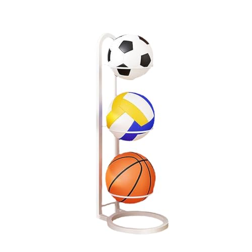 Teksome Basketball Aufbewahrungsregal - Garage Organizer Für Sportgeräte, 2/3/4/5 Stufiges Vertikale Ballaufbewahrung, Innenbereich Ballregal, Metall Ballständer Display Halter Für Fußball Basketball von Teksome