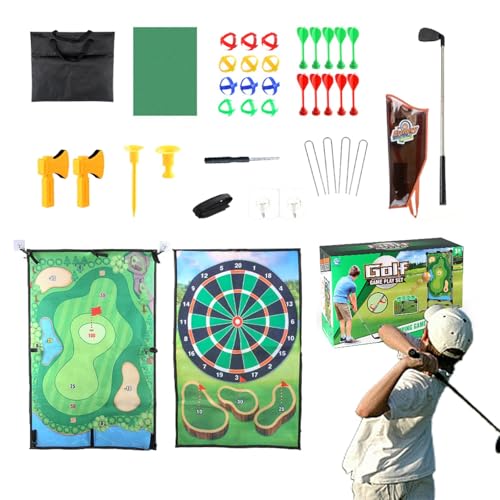 Teksome Chip-and-Stick-Golfspiel, Golf-Dart-Chipping-Spiel, Übungsmatte Präzisions-Golf-Schlagmatte, Dart Board Matte Stick Chip Spiel für Home Backyard Garage Spiel von Teksome