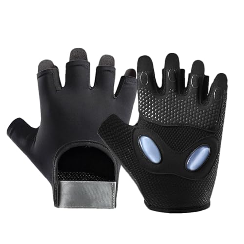 Teksome Gewichtheber-Handschuhe für Herren, atmungsaktive Halbfinger-Handschuhe, hohe elastische Stoßdämpfung, Fitness-Handschuhe zum Reiten von Teksome