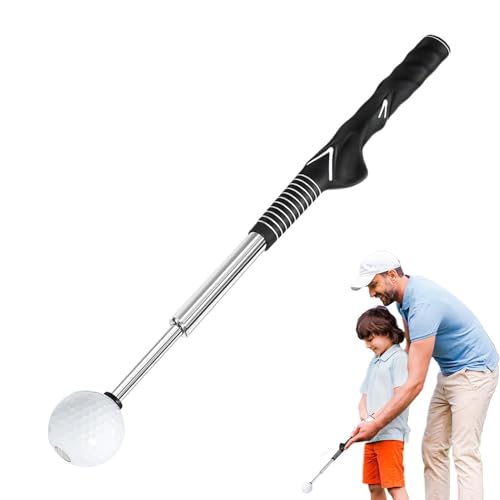 Teksome Golfschwung-Trainer-Hilfe, Golf-Übungs-Aufwärmstab,Übungs-Aufwärmstab - Golf-Rechtshänder-Retractable-Trainer, Golfzubehör für Männer und Frauen für drinnen und draußen von Teksome