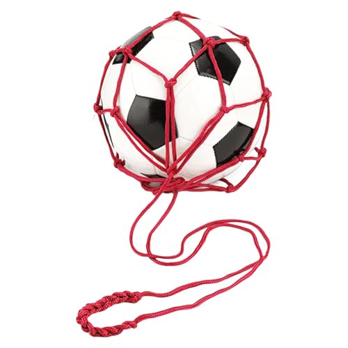 Teksome Mesh-Balltasche, Fußballnetz | Fußball-Aufbewahrungsnetz mit Kordelzug - Tragbarer Sportballhalter, Fußball-Fußball-Volleyball-Aufbewahrung, einzelner Ballträger für Innenräume von Teksome