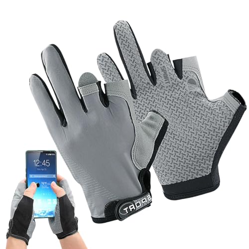 Teksome Mountainbike-Handschuhe, atmungsaktive Eisseide, Workout-Angelhandschuhe, verstellbarer Touchscreen-UV-Schutz, Reithandschuhe zum Segeln, Rudern von Teksome