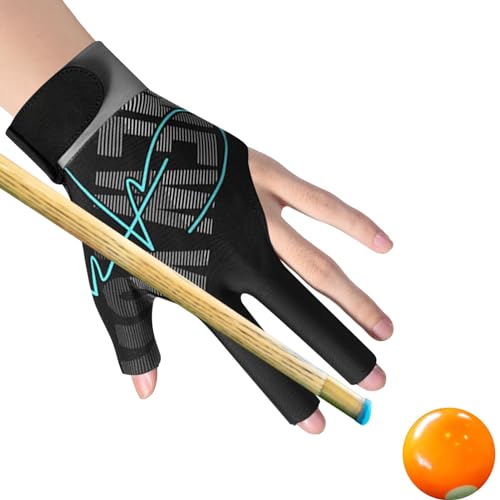 Teksome Pool Handschuhe | 3-Finge Billard Handschuhe - Leichte Billardhandschuhe für Linke oder Rechtshänder, Pool Queue Handschuhe, Billard Zubehör von Teksome