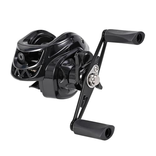 Teksome Schwarze Baitcaster-Rolle, Mehrzweck-Baitcaster-Rolle, benutzerfreundliche Angelrolle, Angelzubehör für Floßangeln, Angelaktivitäten von Teksome