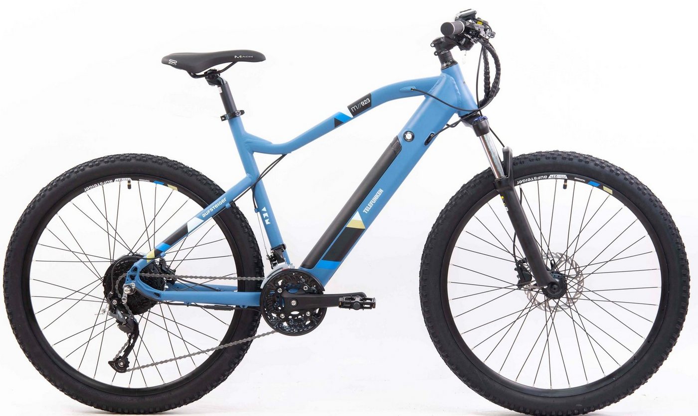 Telefunken E-Bike Mountainbike Aufsteiger M923, 27 Gang Shimano Altus Schaltwerk, Kettenschaltung, Heckmotor, 417,6 Wh, Pedelec, Elektrofahrrad für Damen u. Herren, MTB von Telefunken