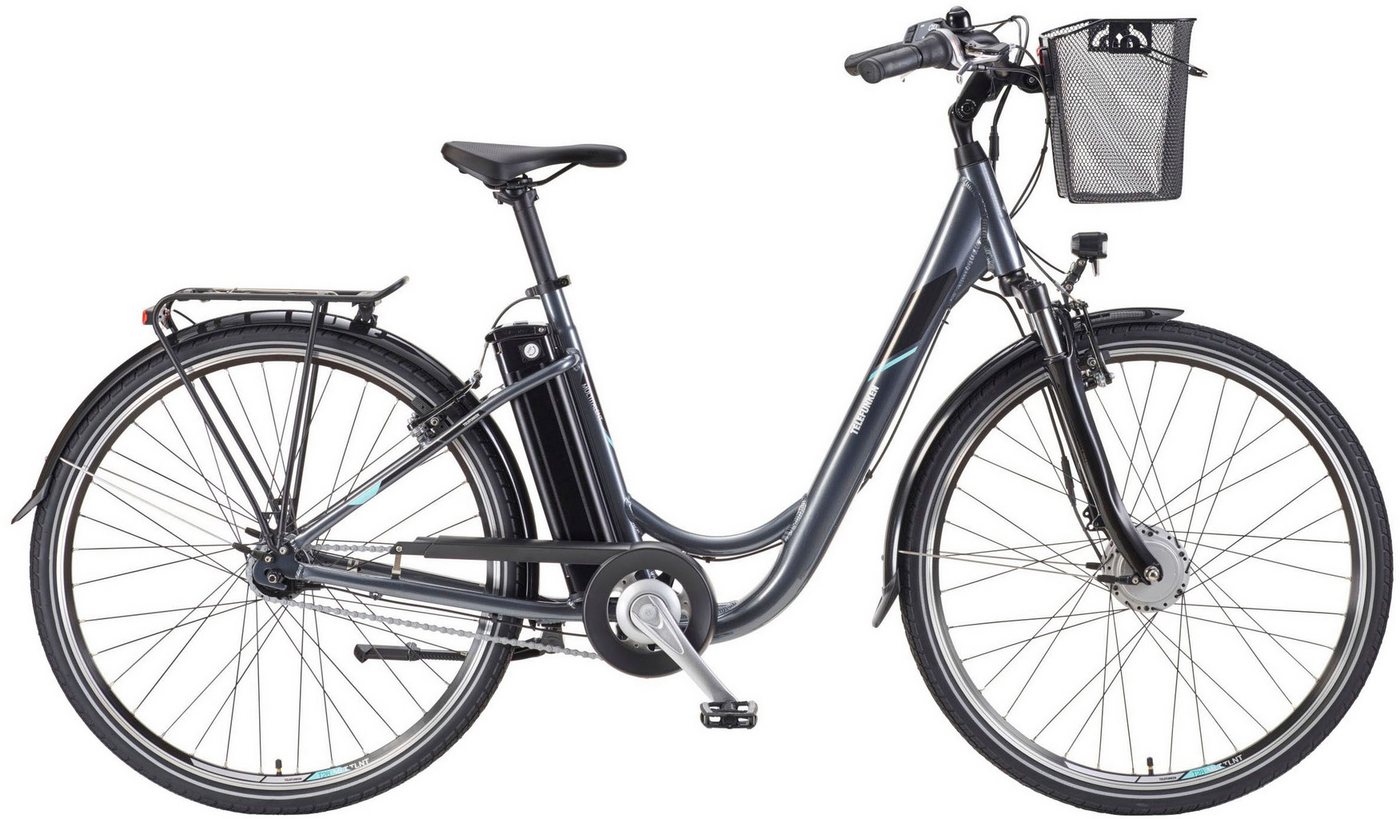 Telefunken E-Bike Multitalent RC840, 7 Gang Shimano Nexus Schaltwerk, Frontmotor, 374,4 Wh Akku, Pedelec, Elektrofahrrad für Damen u. Herren, Cityrad von Telefunken